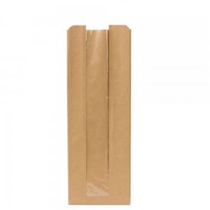 Pungi din Hartie cu Fereastra BOPP, 10x6x23 cm, 1000 Buc/Bax, Pungi pentru Patiserii, Pungi pentru Brutarii, Pungi Patiserii, Pungi Hartie Brutarii, Ambalaje din Hartie, Punga cu Fereastra din Hartie, Punga pentru Panificatie, Punga pentru Paine