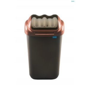 Cos Plastic Cu Capac Batant, Pentru Reciclare Selectiva, Capacitate 30l, Plafor Fala - Negru Auriu