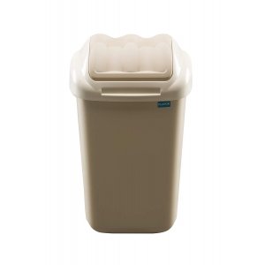 Cos Plastic Cu Capac Batant, Pentru Reciclare Selectiva, Capacitate 50l, Plafor Fala - Cappuccino
