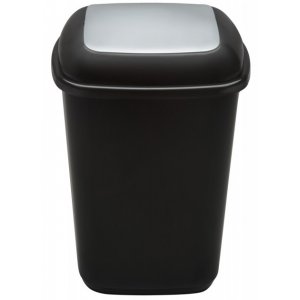 Cos Plastic Reciclare Selectiva, Capacitate 90l, Plafor Quatro - Negru Cu Capac Gri - Altele