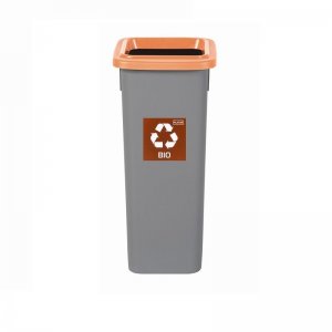 Cos Plastic Reciclare Selectiva, Capacitate 20l, Plafor Fit - Gri Cu Capac Maro - Bio
