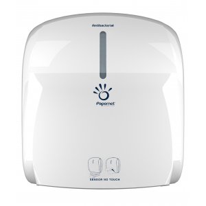 Dispenser Plastic Alb Electronic Pentru Rola Hartie Autocut (37,1x33x22,1 Cm), Papernet