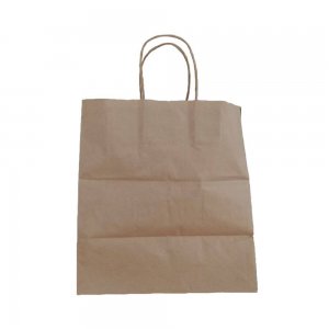 Set 250 Sacose din Hartie Kraft Natur, 27x17x29 cm, Maner Sfoara