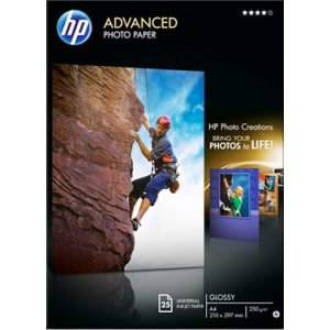 Hartie Foto Ink Jet Lucioasa, A4, 250g/mp, 25 Coli/set, Hp Advanced