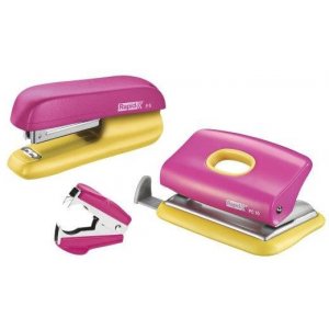 Set Capsator Plastic Rapid F5, Perforator Plastic Fc10 Si Decapsator, 10 Coli, Blister, Roz-galben