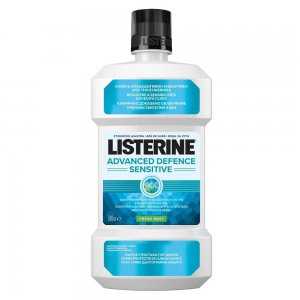 Apa Gura Listerine Defence Sensitive, 500 ml, cu Menta, Fara Alcool, Apa de Gura Listerine, Apa de Gura cu Menta, Produse Ingrijire Dentara, Ingrijire Orala, Produse pentru Sanatate Dentara, Ingrijire si Protectie Dentara