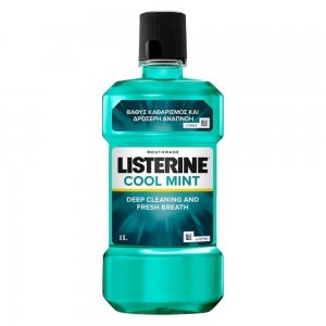 Apa de Gura Listerine Cool Mint, 1L, Aroma Menta, cu Alcool, Apa de Gura Listerine, Apa de Gura Mentolata, Produse Ingrijire Dentara, Ingrijire Orala, Produse pentru Sanatate Dentara, Ingrijire si Protectie Dentara