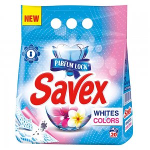 Detergent Pudra Automat de Rufe SAVEX 2 in 1 Whites and Colors, Cantitate 2 Kg, 20 Spalari, Parfum Floral, Detergent Automat pentru Haine Albe si Colorate, Detergenti Pudra pentru Haine, Solutii Curatare a Hainelor Detergent Pudra Automat de Rufe SAVEX 2 in 1 Whites and Colors, Cantitate 2 Kg, 20 Spalari, Parfum Floral, Detergent Automat pentru Haine Albe si Colorate, Detergenti Pudra pentru Haine, Solutii Curatare a Hainelor
