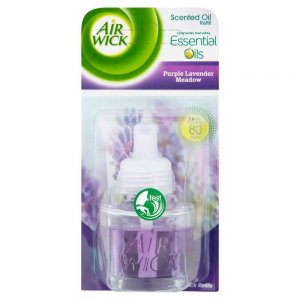 Rezerva pentru Odorizant Electric Air Wick Purple Lavender Meadow, Cantitate 19ml, Parfum de Lavanda, Rezerve Aparate Odorizante pentru Priza, Rezerva Odorizant de Camera cu Uleiuri Esentiale, Rezerva de Parfum Air Wick Aparat Electric Odorizant