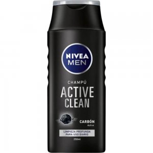 Sampon NIVEA Men Active Clean, 250 ml, pentru Uz Zilnic, Sampon Barbati pentru Curatare Zilnica, Sampoane Ingrijire Par Barbati, Sampon pentru Barbati, Produse de Ingrijire a Parului, Produse Hairstyling, Sampon Par Fragil