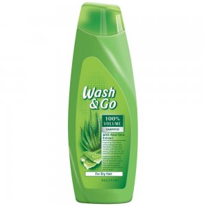 Sampon Wash&Go cu Extract de Aloe Vera, 360 ml, Pentru Par Uscat, Cu Extract de Aloe Vera, Sampon Ingrijire Par, Sampon Spalare Par, Sampon Fortifiere, Sampoane pentru Par, Sampon Par Slab
