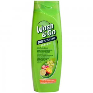 Sampon Wash&Go cu Extract de Fructe, 360 ml, Pentru Toate Tipurile de Par, Cu Extract de Fructe, Sampon Ingrijire Par, Sampon Spalare Par, Sampon Fortifiere, Sampoane pentru Par