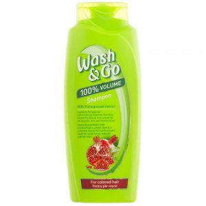 Sampon Wash&Go cu Extract de Rodie, 360 ml, Pentru Par Vopsit, Cu Extract de Rodie, Sampon Ingrijire Par, Sampon Spalare Par, Sampon Fortifiere, Sampoane pentru Par, Sampon Par Slab