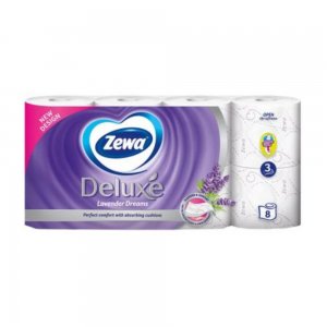 Hartie Igienica Alba Zewa Deluxe in 3 Straturi, 8 Role/Bax, 150 Foi/Rola, Latime 94 mm, Parfum de Lavanda, Hartie Igienica Parfumata, Hartie Igienica cu Parfum de Lavanda, Hartie Igienica Alba, Hartie Igienica Simpla la Bax Hartie Igienica Alba Zewa Deluxe in 3 Straturi, 8 Role/Bax, 150 Foi/Rola, Latime 94 mm, Parfum de Lavanda, Hartie Igienica Parfumata, Hartie Igienica cu Parfum de Lavanda, Hartie Igienica Alba, Hartie Igienica Simpla la Bax