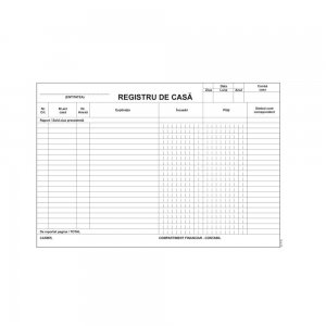 Registru de Casa A4, 100 File/Carnet - Formular Tipizat pentru Gestiune Registru de Casa A4, 100 File/Carnet - Formular Tipizat pentru Gestiune
