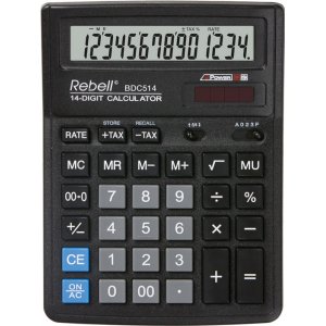 Calculator De Birou, 14 Digits, 193 X 143 X 38 Mm, Rebell Bdc 514 - Negru