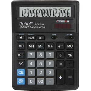 Calculator De Birou, 16 Digits, 193 X 143 X 38 Mm, Rebell Bdc 616 - Negru