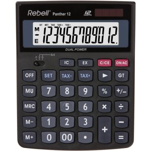 Calculator De Birou, 12 Digits, 147 X 115 X 32 Mm, Rebell Panther 12 - Negru