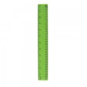 Rigla din Plastic Colorat Verde Mat, 30 cm - Rechizite pentru Copii