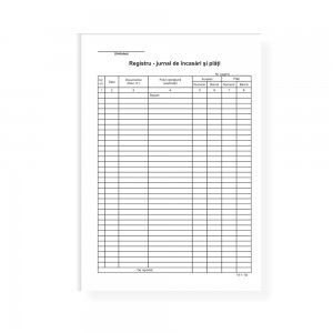 Registru Jurnal Incasari si Plati A4, 100 File/Carnet - Formular Tipizat Gestiune Registru Jurnal Incasari si Plati A4, 100 File/Carnet - Formular Tipizat Gestiune