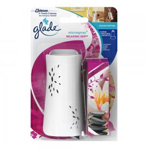 Odorizant GLADE Microspray + Rezerva Relaxing Zen, 10 ml, pentru Baie, Set Odorizant de Baie cu Rezerva GLADE, Rezerva cu Odorizant de Baie GLADE, Set GLADE Odorizant cu Rezerva, Odorizante Baie cu Rezerva