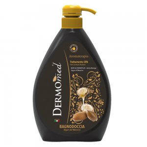 Gel de Dus DERMOMED cu Ulei de Argan, 1 L, Gel de Dus Hidratant, Gel de Dus Unisex, Gel de Corp, Gel pentru Dus, Gel de Dus Parfumat, Gel de Dus cu Pompita