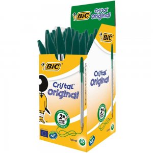 Set 50 Pixuri Bic Cristal, Varf 1 Mm, Verzi, Corp Plastic Transparent/verde, Set Pixuri Verzi, Pixuri Bic Cristal Mediu, Pixuri Scoala, Pixuri Colorate, Pixuri Verzi, Pix Verde, Pix Pentru Scoala, Pix Colorat