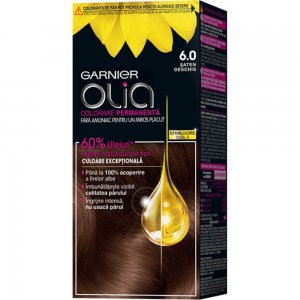 Vopsea de Par Permanenta Garnier Olia 6.0, Saten Deschis, 110 ml, Fara Amoniac, Vopsea de Par, Vopsea de Par Permanenta, Vopsea de Par Garnier, Vopsea de Par Naturals, Vopsea Permanenta Garnier, Vopsea pentru Par, Vopsea de Par Fara Amoniac
