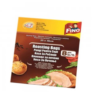 Pungi pentru Copt Fino, Dimensiune 25x38 cm, 8 Buc, Pungi pentru Cuptor, Punga pentru Copt, Pungi pentru Preparare Alimente, Pungi ALimentare, Pungi Alimentare pentru Cuptor, Punga pentru Gatit, Pungi pentru Copt in Cuptor