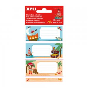 Etichete Scolare Apli 81x36 Mm, 3 File, Design Pirati Etichete Scolare Apli 81x36 Mm, 3 File, Design Pirati