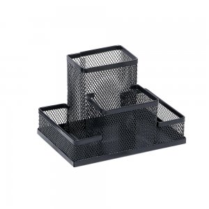 Suport accesorii de birou mesh, negru