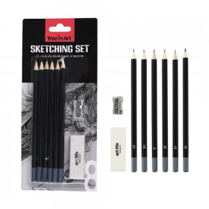 Set Schitare Memoris-precious, 6 Creioane Grafit, Radiera Ascutitoare Metalica Set Schitare Memoris-precious, 6 Creioane Grafit, Radiera Ascutitoare Metalica
