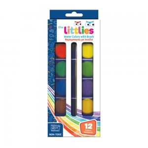 Acuarele Cu Pensula The Littlies, 12 Culori Acuarele Cu Pensula The Littlies, 12 Culori
