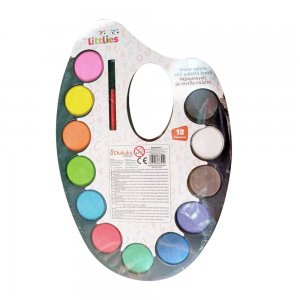 Acuarele Cu Pensula The Littlies, 12 Culori, 24x16 Cm Acuarele Cu Pensula The Littlies, 12 Culori, 24x16 Cm