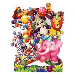 Felicitare 3d, Santoro, Design Petrecerea Animalelor, Pop-up Felicitare 3d, Santoro, Design Petrecerea Animalelor, Pop-up