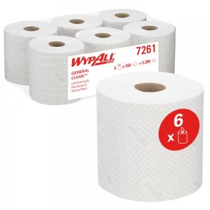 Lavete In Rola Kimberly-clark Wypall L20, Curatare Si Intretinere, 2 Straturi, 6 Role/bax, Albe