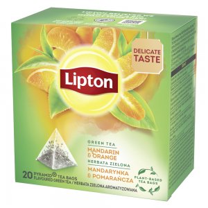 Ceai Verde Lipton, Mandarine Si Portocale, Piramida, 20 Plicuri/cutie