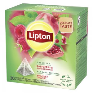 Ceai Verde Lipton, Zmeura Si Rodie, 20 Plicuri/cutie