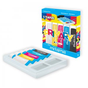 Tempera Mitama, 5 Culori, Lavabile