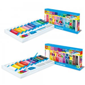 Tempera Mitama, 10 Culori, Tropical Mix, Lavabile, 21 Ml