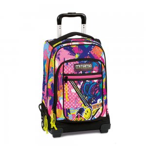 Troller Calatorie Mitama, 3 Compartimente, Design Roz Cu Albastru Troller Calatorie Mitama, 3 Compartimente, Design Roz Cu Albastru