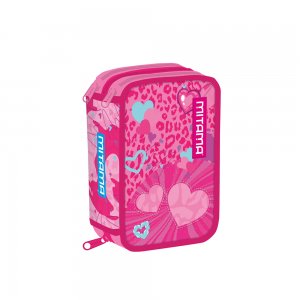 Penar Mitama, 3 Compartimente, Design Inimi Roz, 14.5 X 7.4 X 20 Cm Penar Mitama, 3 Compartimente, Design Inimi Roz, 14.5 X 7.4 X 20 Cm