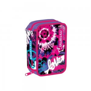 Penar Mitama, 3 Compartimente, Design Roz Cu Mov, 14.5 X 7.4 X 20 Cm Penar Mitama, 3 Compartimente, Design Roz Cu Mov, 14.5 X 7.4 X 20 Cm