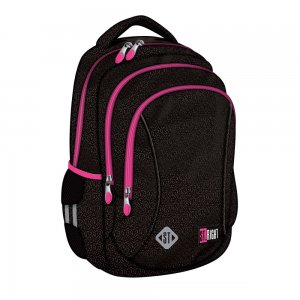 Ghiozdan Bp26 St Right Black Glitter 3 Compartimente, 39x27x17 Cm