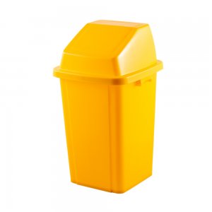 Cos Gunoi Colectare Selectiva, Capac Cu Push Galben, 100 Litri