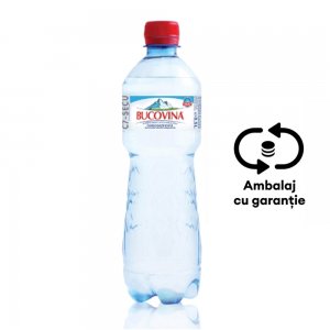 Apa Minerala Carbogazoasa Bucovina, 0.5 L, 12 Sticle/bax, Eticheta Sgr