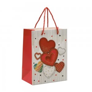 Punga Cadou 18x23x10 Cm, Design Inimi