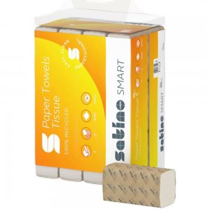 Servetele V Albe Satino Smart, 2 Straturi, 24 X 22 Cm, 336 Bucati/pachet, 12 Pachete/bax