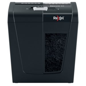 Distrugator Documente Manual Rexel Secure S5, P2, Strip-cut (fasii), 5 Coli, 10l, Negru