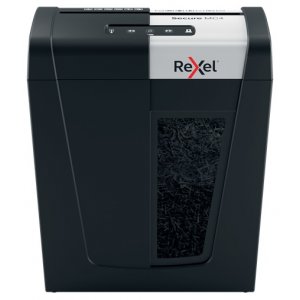 Distrugator Documente Manual Rexel Secure Mc4, P5, Micro-cut (particule), 4 Coli, 14l, Negru-arginti